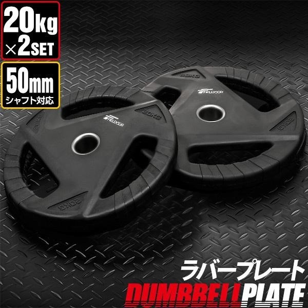 ダンベルプレート 穴あき 20kg 2枚セット 穴径50mm 追加 バーベル用 