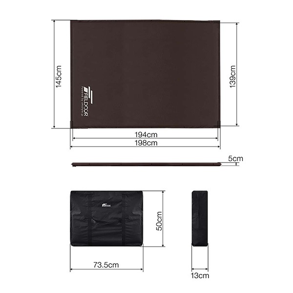 FIELDOOR キャンプマット 2個セット 幅 141cm x 195cm 厚さ 10cm