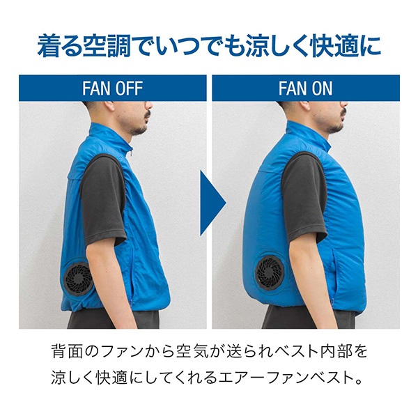 FIELDOOR 空調ウェア ファン付きベスト M/Lサイズ 5着セット 男女兼用