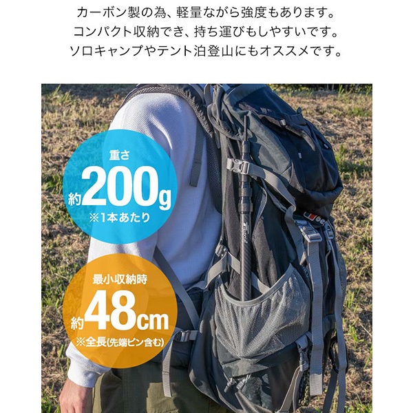 FIELDOOR テントポール 軽量 カーボン製テントポール 2本セット 直径