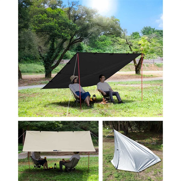 FIELDOOR スクエアタープ 遮熱 遮光 280cm×280cm 2~4人用 FIELDOOR スクエアタープ 遮熱 遮光 280cm×280cm 2~4人用