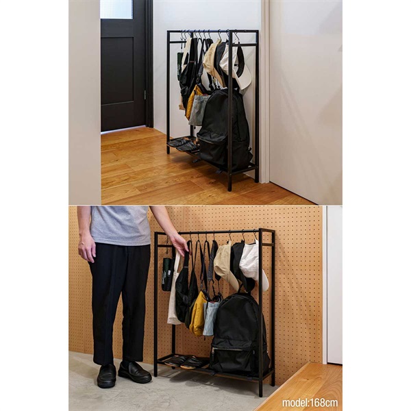 ハンガーラック おしゃれ 頑丈 シンプル スリム 幅72cm 高さ90cm 落ち