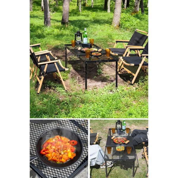 FIELDOOR アウトドア テーブル メッシュ IGT互換 折りたたみ 軽量 幅