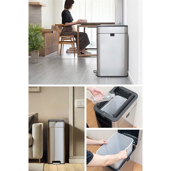 ゴミ箱 ステンレス スリム ペダル 中央開閉式 40L ごみ箱