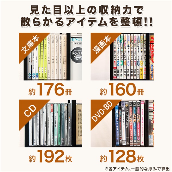 本棚 回転 4段 + 鍵付き収納 キャスター付き スリム 大容量 回転式本棚