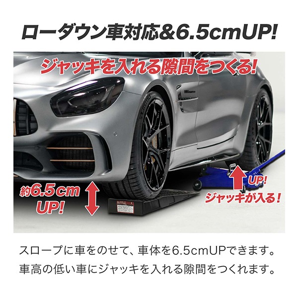 カースロープ カーランプ 自動車用スロープ 2本組 高さ6.5cm 耐荷重5
