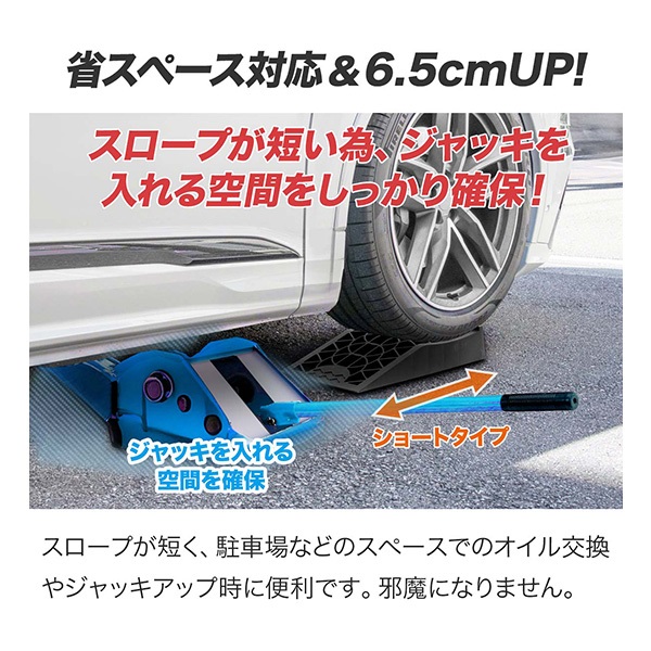 カースロープ カーランプ 自動車用スロープ 2本組 高さ6.5cm 耐荷重5