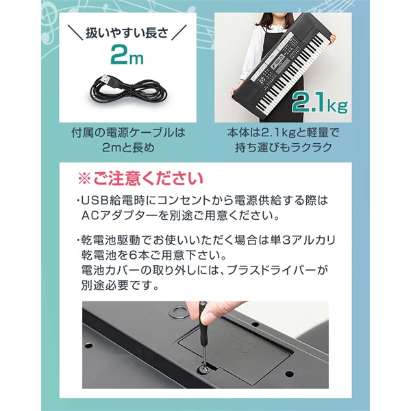 RiZKiZ 電子キーボード 61鍵盤 キーボード ピアノ シンセサイザー