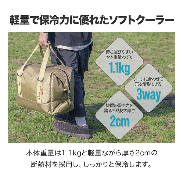 FIELDOOR 保冷バッグ クーラーバッグ 大容量 25L 断熱 5層構造 YKK 止