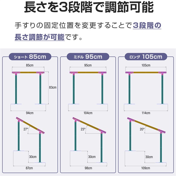 介護用　手摺　長さ約65cm 3本 楽天市場】【日本語取扱説明書付き】トイレ用手すり 高齢者用