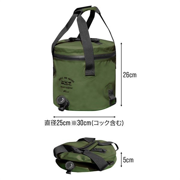 FIELDOOR ウォータージャグ 折りたたみ 10リットル PVC 10L (オリーブ