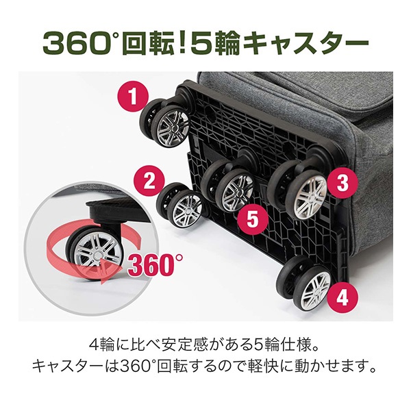 ショッピングカート 横押し 押し引き 2WAY 大容量 26L 保冷保温 5輪
