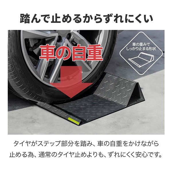 車止め タイヤ止め 車止めブロック 置くだけ 簡単 幅40cm 2個セット