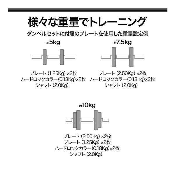 ダンベル 10kg 2個セット ダンベルセット 計 20kg 10kg x 2個 筋