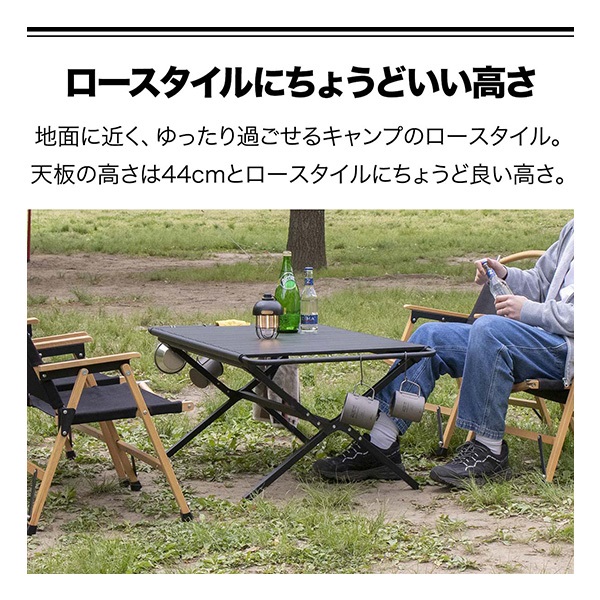 FIELD DOOR 折りたたみ式アウトドアテーブル FIELDOOR アウトドア 折りたたみ テーブル 108cm×60cm 高さ44cm