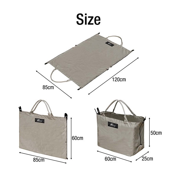 FIELDOOR アウトドア トートバッグ レジャーシート 3WAY 大容量 85cm