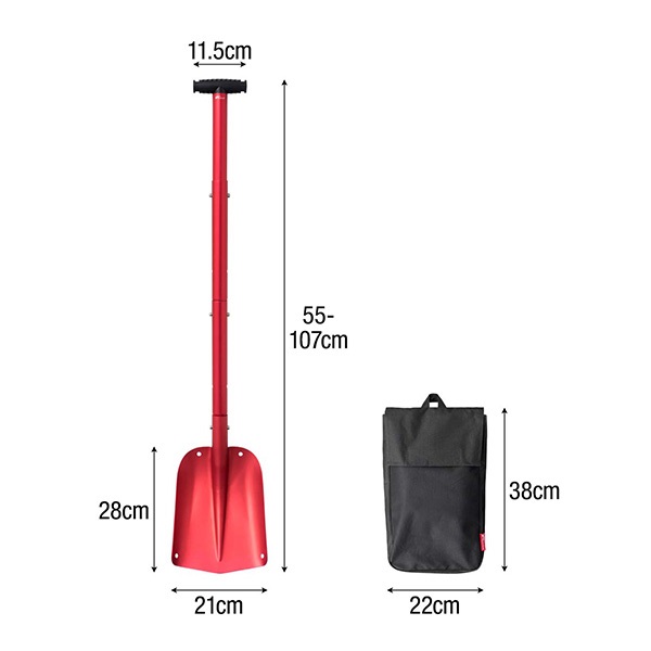 FIELDOOR スコップ 雪かき 大型 連結 折りたたみ 55cm～107cm 角 軽量