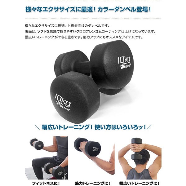 ダンベル 10kg 2個セット カラーダンベル セット 合計 20kg 筋トレ