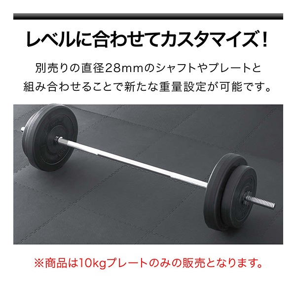 バーベル 用 プレート 10kg 2個セット ポリエチレンコート 追加