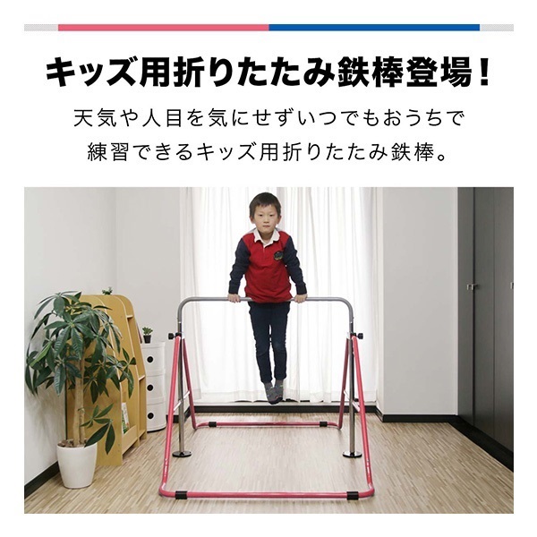 RiZKiZ 鉄棒 室内 子供 耐荷重100kg 折りたたみ鉄棒 安全 SG