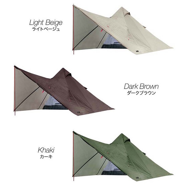 FIELDOOR フォークテント280プラス 280cm 二又ポール 広々前室 UV