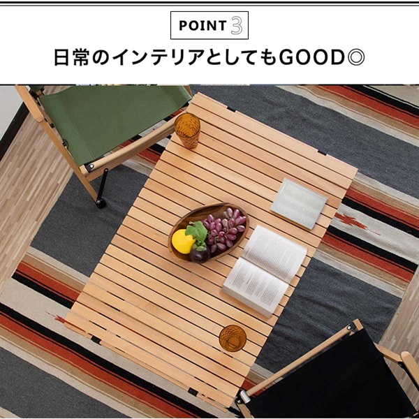 FIELDOOR レジャーテーブル ロールテーブル 折りたたみ 幅 90cm