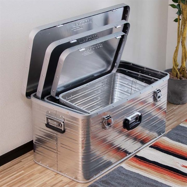 FIELDOOR コンテナボックス アルミ製 Sサイズ 29L 収納ボックス フタ