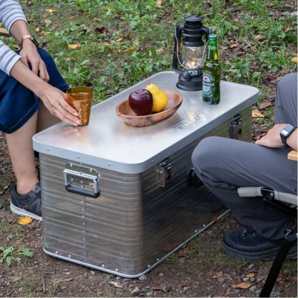 FIELDOOR コンテナボックス アルミ製 Sサイズ 29L 収納ボックス フタ