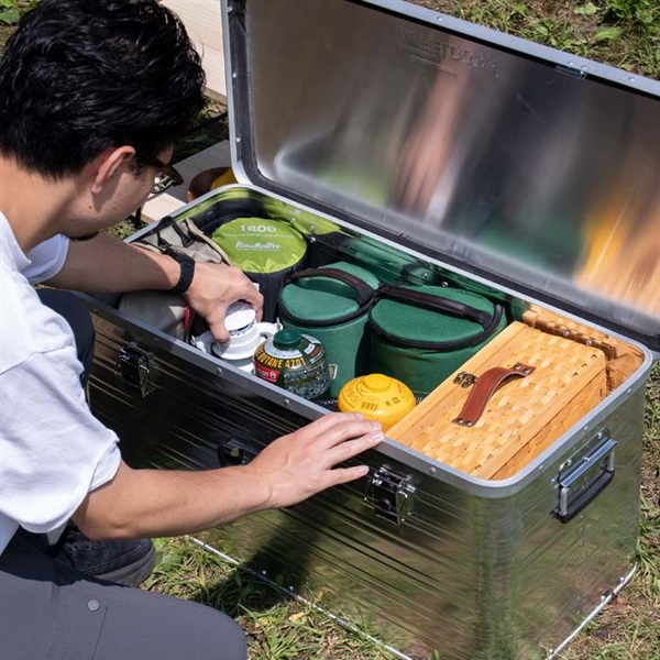 FIELDOOR コンテナボックス アルミ製 Mサイズ 54L 収納ボックス