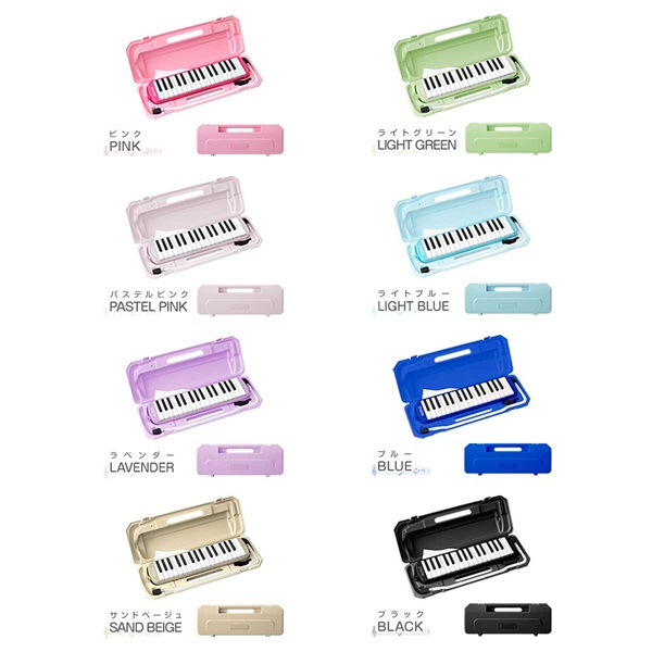 RiZKiZ 鍵盤ハーモニカ 32鍵盤 ケース付き ホース 吹き口付き 卓
