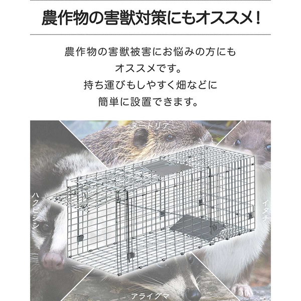 動物 捕獲器 M/L/LL 選べる3サイズ 小動物 猫用 踏板式 バネ式 傷つけ