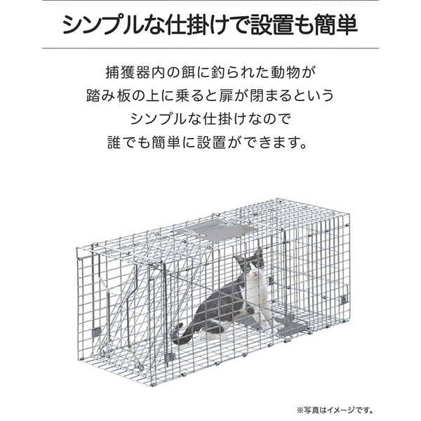 動物 捕獲器 M/L/LL 選べる3サイズ 小動物 猫用 踏板式 バネ式 傷つけ