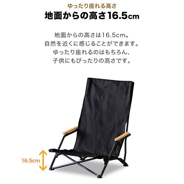 FIELDOOR アウトドア チェア 2脚組 ローチェア アームチェア 肘付き