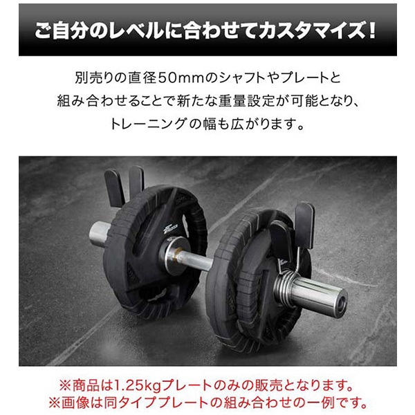 ダンベルプレート 穴あき 1.25kg 2枚セット 穴径50mm 追加 バーベル用