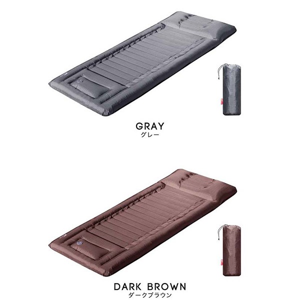 FIELDOOR キャンプマット まくら付き エアーマット 190×75cm 厚