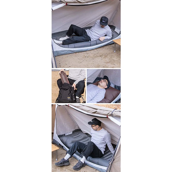 FIELDOOR キャンプマット まくら付き エアーマット 190×75cm 厚さ14cm