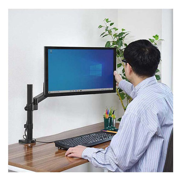 PC モニターアーム シングル 4軸 ガス圧式 耐荷重8kgまで 17～32インチ