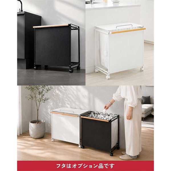 ゴミ箱 分別 スリム キャスター付 フタ付 目隠し ダストワゴン 3～6