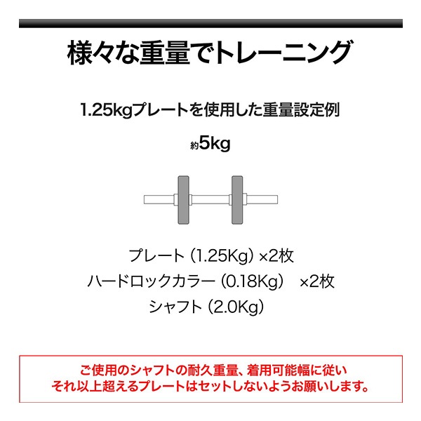 ダンベル バーベル 用 プレート 1.25kg 2個セット ポリエチレンコート